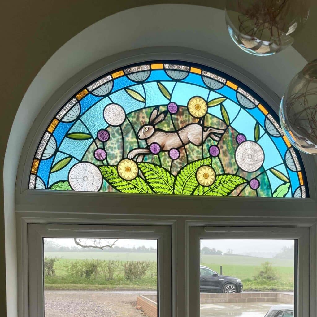 Feature arch, stained glass